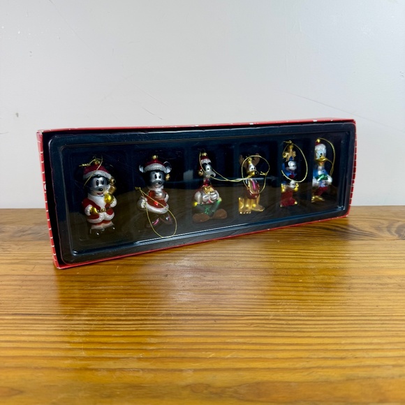 Vintage Disney Store Glass Ornament Set (Boxed 6-Piece) Mickey and Friends - Picture 10 of 15